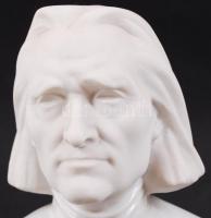 Herendi Liszt mellszobor, fehér mázas, jelzett, hibátlan, m:22,5 cm