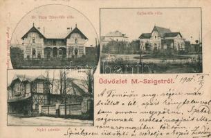 Máramarossziget, Dr. Pap Tibor villája, Kutka-villa, nyári színkör / villas, summer theatre