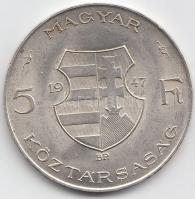 1947. 5Ft Ag "Kossuth" T:2