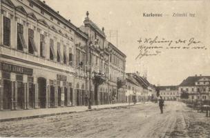 Karlóca, Karlovac; Zrínyi tér, Kramer David kereskedése / Zrinski trg, square, the shop of David Kramer