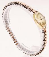 Ormio arany (14 K) női karóra, rugós fém szíjjal, bruttó: 19 g