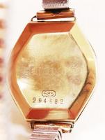 Ormio arany (14 K) női karóra, rugós fém szíjjal, bruttó: 19 g