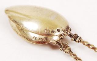 2 db aranyozott ezüst (Ag.) díszkanál, jelzett, nettó:20,5 g
