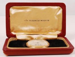 cca 1910 Illinois Watch Co. aranyozott zsebóra erdeti tokjában, nagyon szép állapotban / Gold filled...