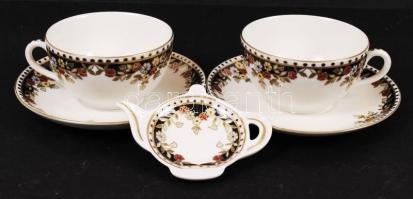 Zsolnay csésze asztali szett 2 csészae, aljjal, hamutálkával, eredeti dobozában