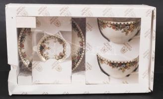 Zsolnay csésze asztali szett 2 csészae, aljjal, hamutálkával, eredeti dobozában