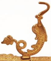 Háború előtti, halat formázó, réz cégér tartó / Sign holder 11x13 cm