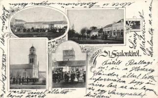 1899 Nagyszalonta, Czinczér Mór kereskedésével / shop; floral