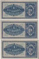 1920. 1K "aa" (3x) egymás utáni sorszámmal T:I,I-