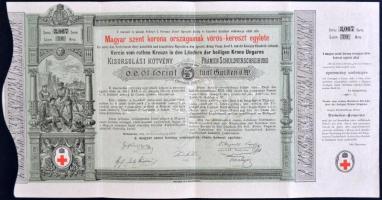 Budapest 1882. "Magyar szent korona országainak vörös-kereszt egylete" Kisorsolási kötvény...