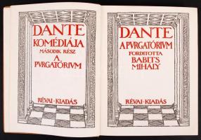 Dante komédiája I.-II. Pokol, Purgatórium. ford: Babits Mihály. Bp., 1913. Pallas. aranyozott egészv...