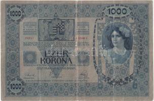 1902. 1000K "ECHT" osztrák valódiságot igazoló pecsételéssel és aláírással T:III-