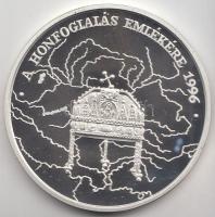 1996. "A Honfoglalás emlékére / Honteremtő hadjáratok" Ag emlékérem (31g/0.925/42mm) T:PP Dísztokban, tanúsítvánnyal