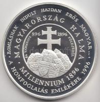 1996. "A Honfoglalás emlékére / Kik Vagyunk" Ag emlékérem (31.1g/0.925/42,5mm) T:PP Dísztokban, tanúsítvánnyal