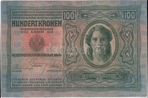 1912. 100K piros "MAGYARORSZÁG" körbélyegzővel T:II