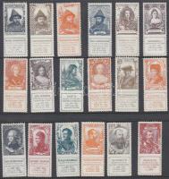 Orosz cárok és cárnők 18 klf levélzáró