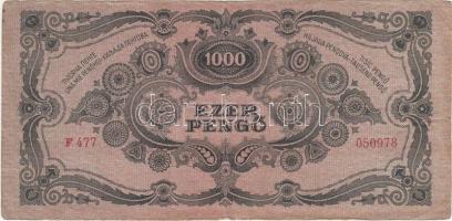 1945. 1000P lemezhiba a bélyeg "B" betűjénél T:III