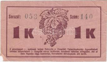 1919. 1K "Czegléd" szükségpénz T:III