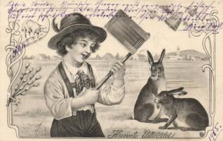 Easter, rabbit, Art Nouveau