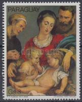 Rubens painting stamp from block, Rubens festmény blokkból kitépett bélyeg