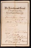1858 Georg Waitz (1813-1886) német jogtörténész által aláírt Hannoveri jogi akadémiai bizonyítvány Szél Kálmán nagyszalontai esperes részére / Georg Waitz autograph signed diploma