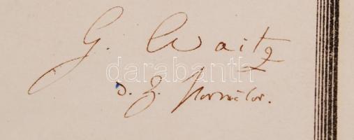1858 Georg Waitz (1813-1886) német jogtörténész által aláírt Hannoveri jogi akadémiai bizonyítvány S...