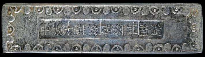 Kínai Császárság / Qing Dinasztia. 10 Tael súlyú tiszta ezüstöt (~375g) tartalmazó súlypénztömb a ha...