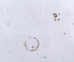 Rudolf Ditmar Znaim szecessziós dísztál, kézzel festett, jelzett, apró hajszálrepedéssel, d:40 cm / ...