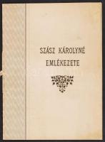 1900 Szász Károlyné emlékezete. 1 képpel 16p.