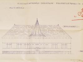 1925 A Rákosszentmihály-sashalmi postatisztviselők egyesülete épületének terve 60x50 cm