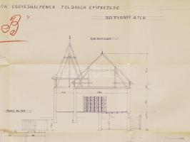 1925 A Rákosszentmihály-sashalmi postatisztviselők egyesülete épületének terve 60x50 cm