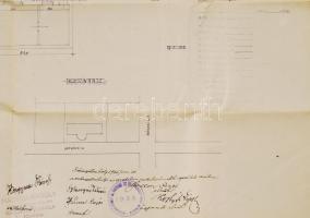 1925 A Rákosszentmihály-sashalmi postatisztviselők egyesülete épületének terve 60x50 cm
