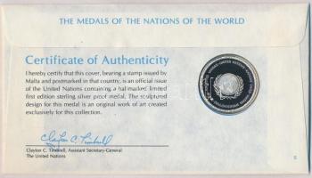 ENSZ 1979. "A Világ nemzeteinek emlékérmei - Málta" Ag emlékérem (15g/0.925/32mm) megcímze...