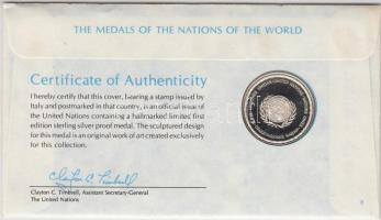 ENSZ 1978. "A Világ nemzeteinek emlékérmei - Olaszország" Ag emlékérem (15g/0.925/32mm) me...