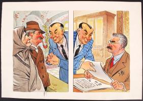 Endrődi István (1920-1988): Nem való az ilyen ember tanácstagnak. Vegyes Technika, papír, jelzett, 29x42 cm.