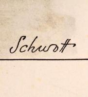 Schwott Lajos (1907-1987): Vállalásunkat teljesítettük. Vegyes technika, papír, jelzett, 39×25 cm