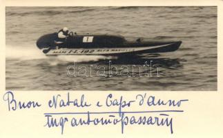 1961 Verseghy Kázmér olasz színekben, motorcsónak verseny / Kázmér Verseghy, powerboat competition, photo