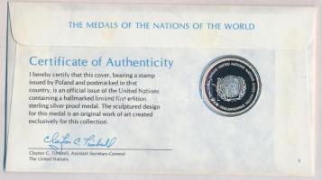 ENSZ 1980. "A Világ nemzeteinek emlékérmei - Lengyelország" Ag emlékérem (15g/0.925/32mm) ...