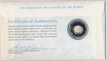 ENSZ 1976. "A Világ nemzeteinek emlékérmei - Brazília" Ag emlékérem (15g/0.925/32mm) megcí...