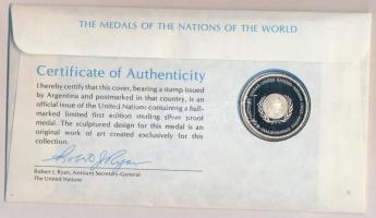 ENSZ 1976. "A Világ nemzeteinek emlékérmei - Argentína" Ag emlékérem (15g/0.925/32mm) megc...