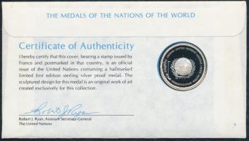 ENSZ 1976. "A Világ nemzeteinek emlékérmei - Franciaország" Ag emlékérem (15g/0.925/32mm) ...