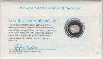 ENSZ 1980. "A Világ nemzeteinek emlékérmei - Szváziföld" Ag emlékérem (15g/0.925/32mm) meg...