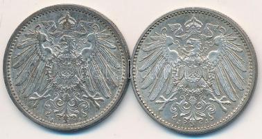 Német Birodalom / Császárság 1911A-1915J 1M Ag (2x) T:2
Germany / Empire 1911A-1915J 1 Mark Ag (2x) ...