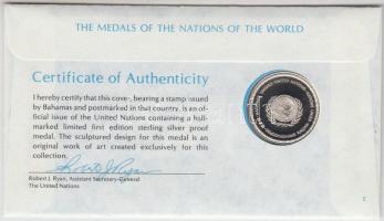 ENSZ 1976. "A Világ nemzeteinek emlékérmei - Bahamák" Ag emlékérem (15g/0.925/32mm) megcím...