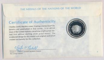 ENSZ 1978. "A Világ nemzeteinek emlékérmei - Jamaica" Ag emlékérem (15g/0.925/32mm) megcím...