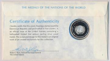 ENSZ 1978. "A Világ nemzeteinek emlékérmei - Dominikai Köztársaság" Ag emlékérem (15g/0.92...