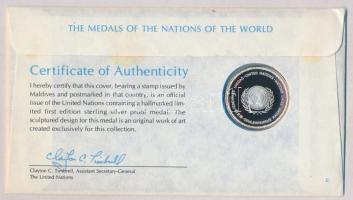 ENSZ 1978. "A Világ nemzeteinek emlékérmei - Maldív-szigetek" Ag emlékérem (15g/0.925/32mm...