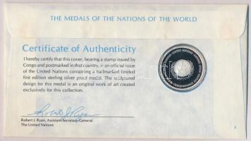 ENSZ 1977. "A Világ nemzeteinek emlékérmei - Kongó" Ag emlékérem (15g/0.925/32mm) megcímze...