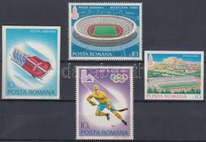 Olimpia blokkokból kitépett, kivágott bélyegek Imperforated and perforated Olympics stamps from bloc...