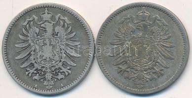 Német Birodalom 1878A 1M Ag (2x) T:2- 
German Empire 1878A 1 Mark Ag (2x) C:VF 
Krause KM#7